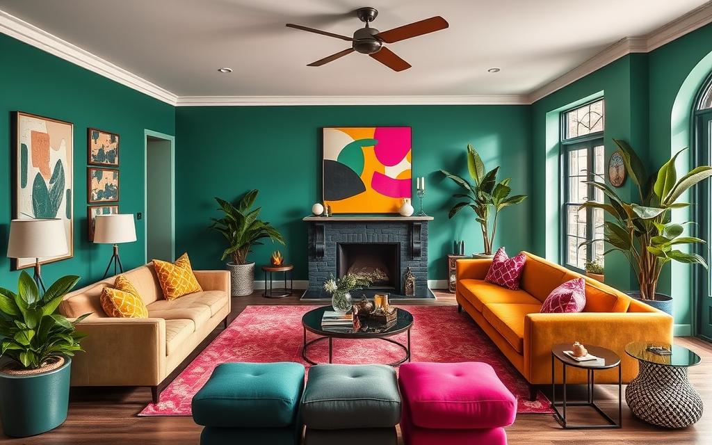 Bold color palettes in interior design